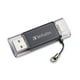 Verbatim Disque flash USB 3.0 Go iStore 'n' Go Dual pour Apple Lightning Devices - Graphite – image 1 sur 2