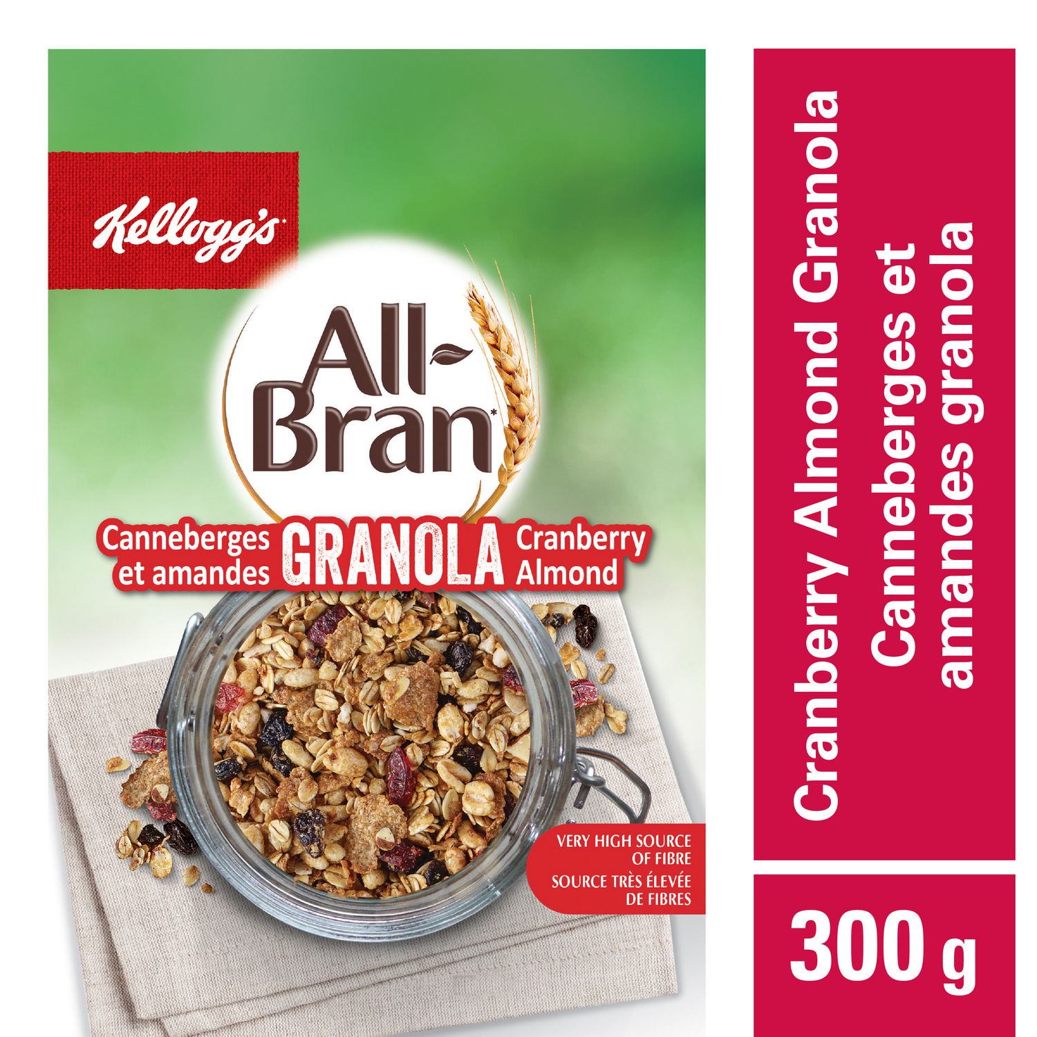 Kellogg's AllBran* Granola Cranberry Almond, 300g Walmart Canada