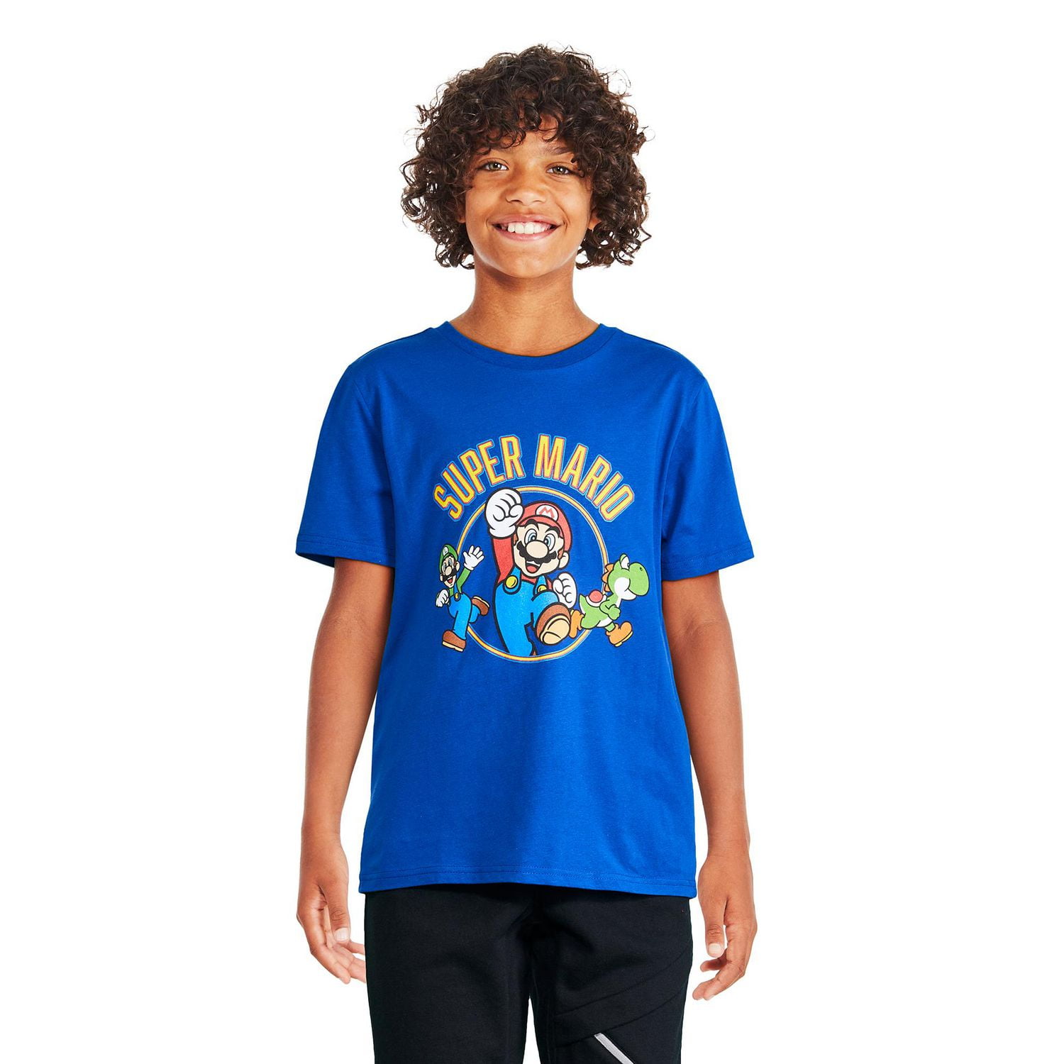 T-shirt à manches courtes Super Mario Bros. pour garçons Tailles TP–TG
