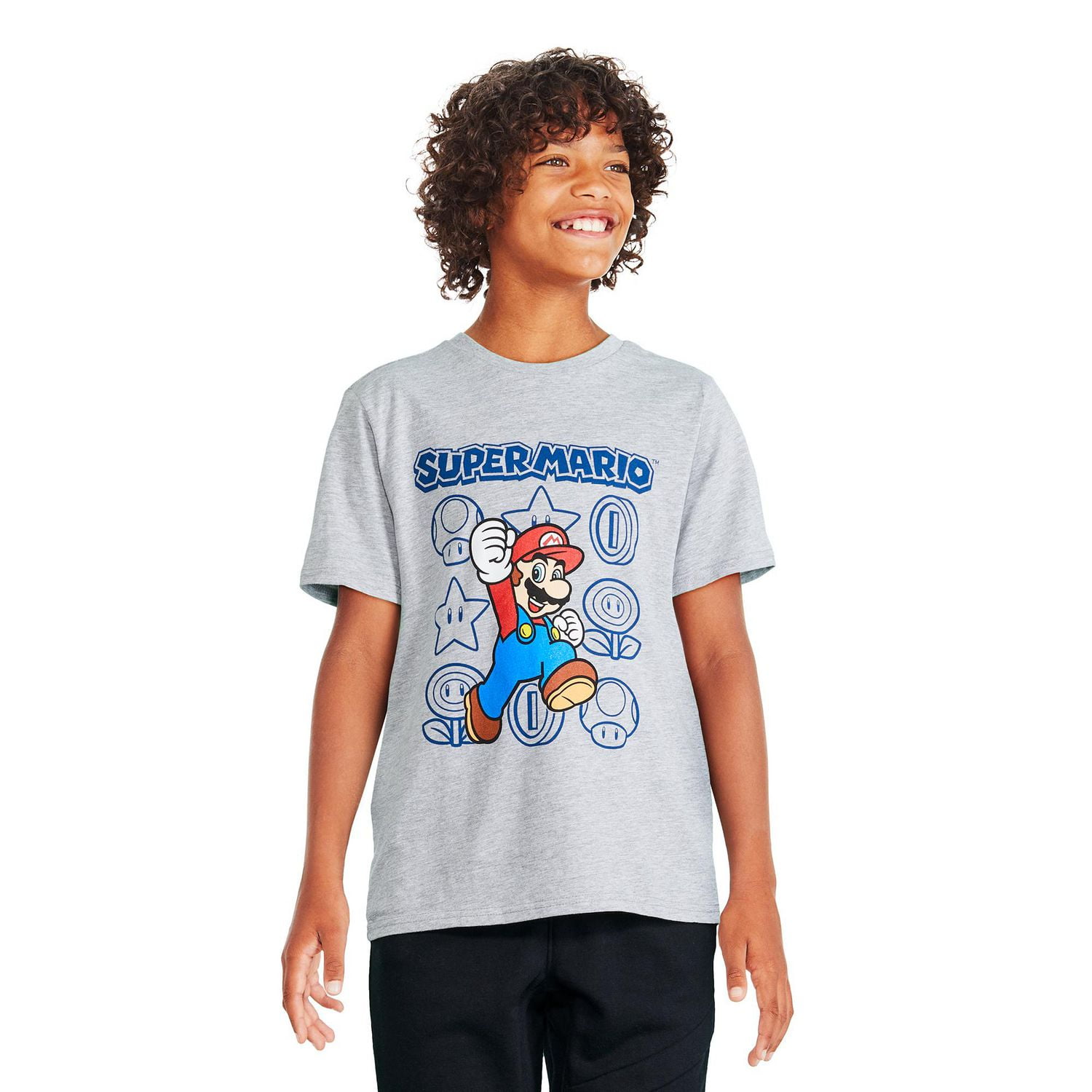 Super Mario Bros. Boys' Short Sleeve Tee, Sizes XS-XL