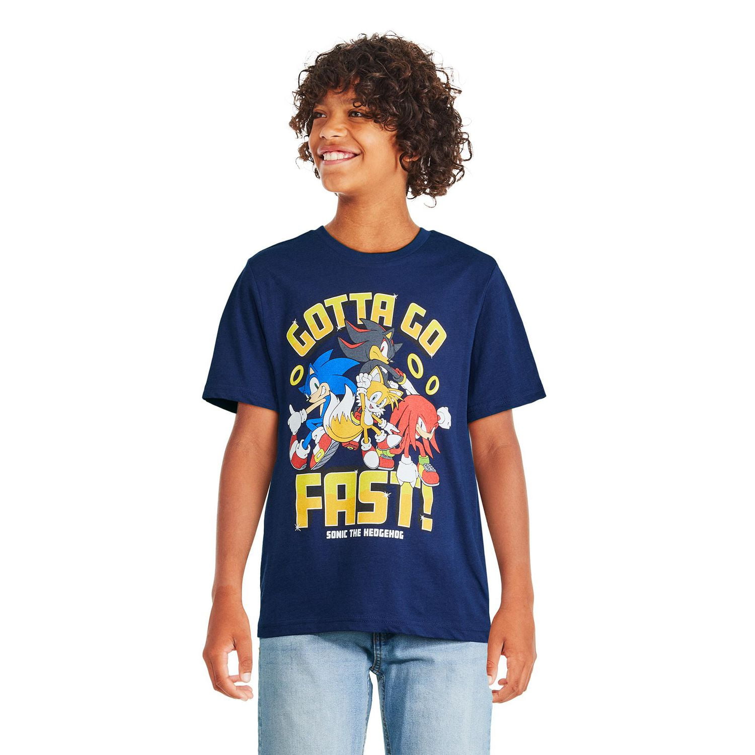 T-shirt à manches courtes Sonic le hérisson pour garçons Tailles TP–TG