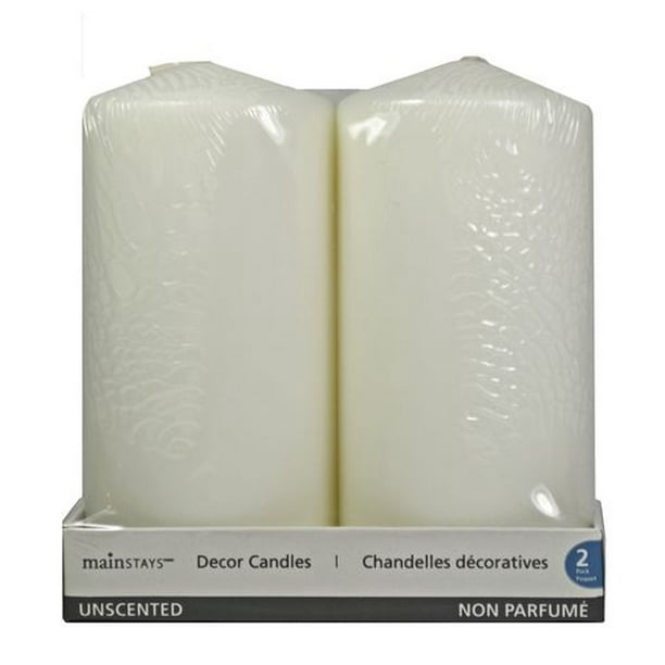 3x6po - Pilier non parfumé 2 par paquet - Blanc