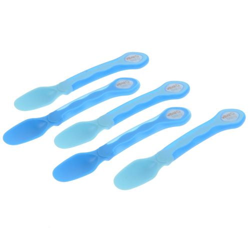 Vital Baby - Cuillères de sevrage à bouts souples- 5pk- Bleu