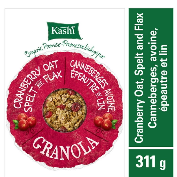 Céréales granola blé de khorasan aux canneberges, à l'avoine épeautre et au lin Promesse biologique de Kashi, 311g