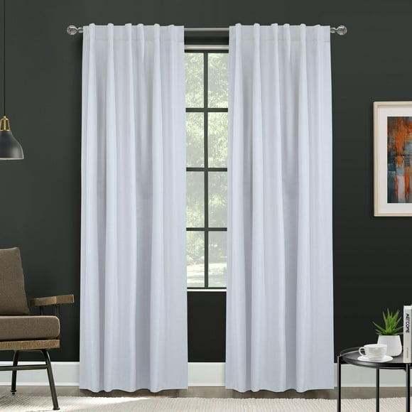 Baker Panneau de rideau à languettes arrière 100% occultant 52" x 95" en blanc