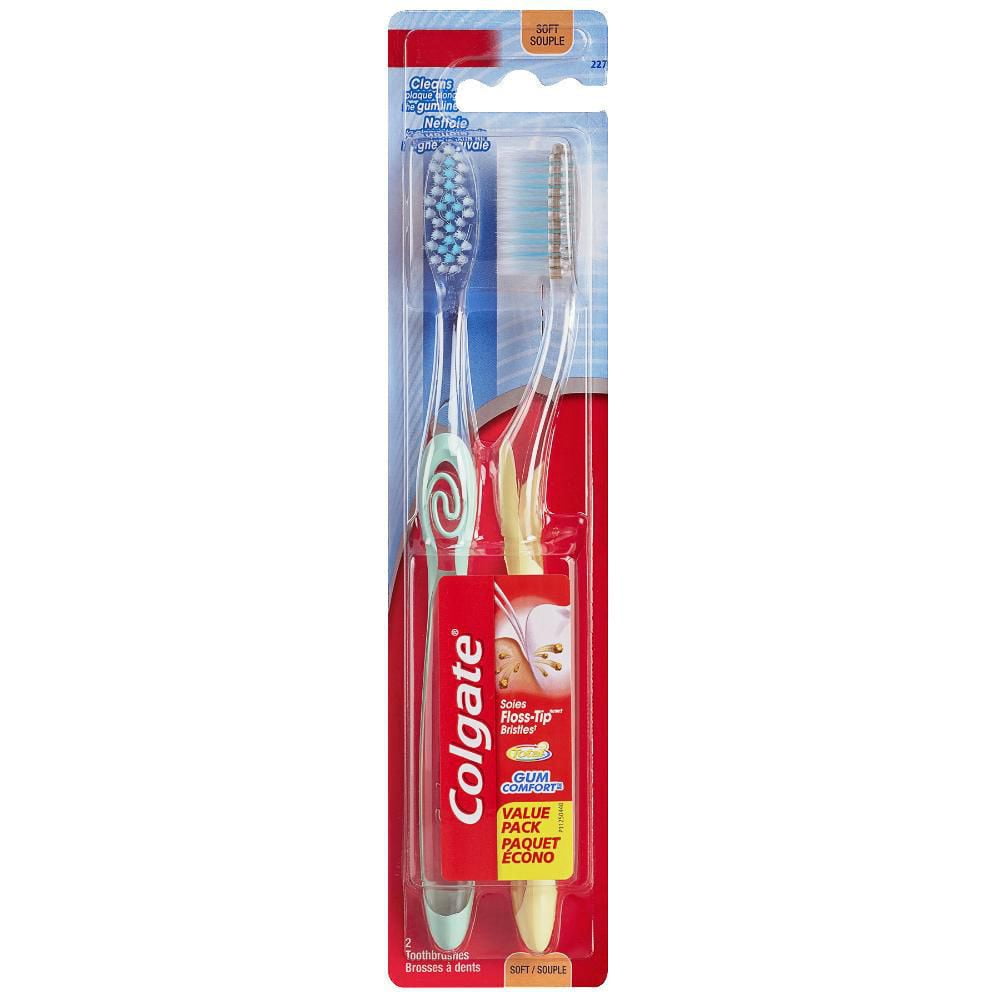 Colgate Gum Comfort Toothbrush with FlossTip Bristles Value Pack, Soft Walmart Canada