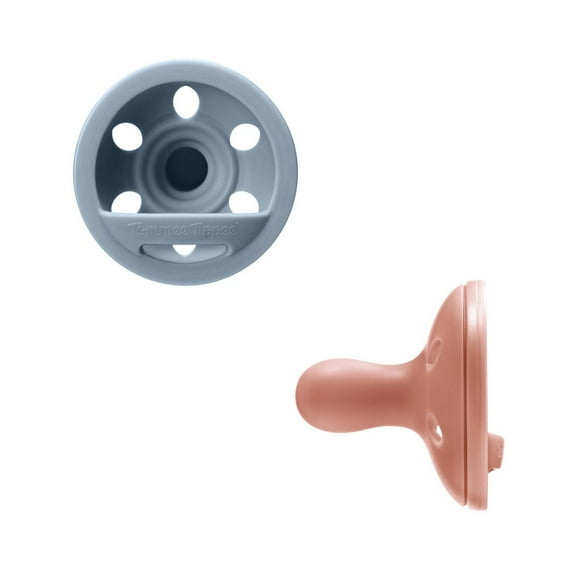 Tommee Tippeee Sucette Imitant le sein maternel, 6-18m – Lot de 2, Bleu et Rouge