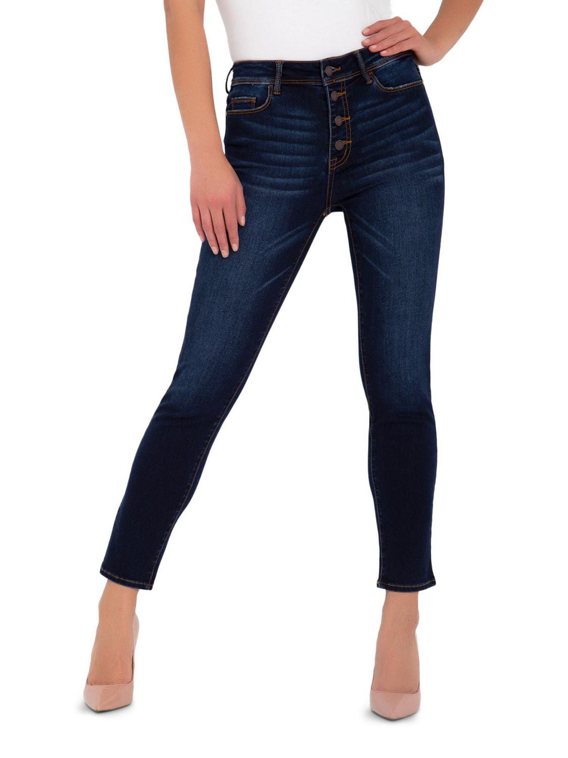 Jordache Women's Button Front Skinny