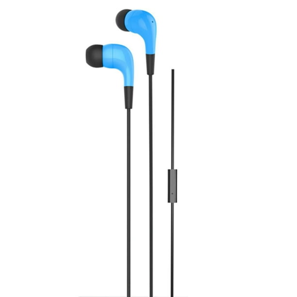 Écouteurs boutons avec microphone d'ONN - bleus