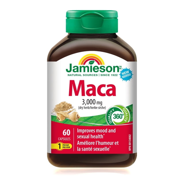 Jamieson capsules de maca, 3000 mg, haute puissance, 60 capsules