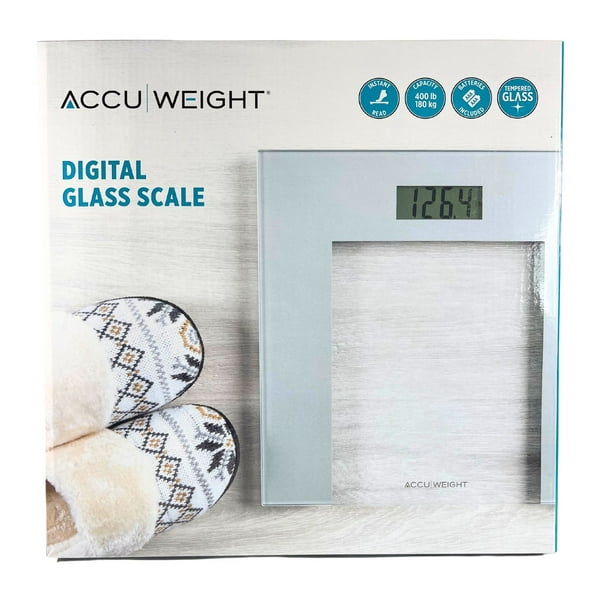 Accuweight Glass Digital Bathroom Scale, 400-lb