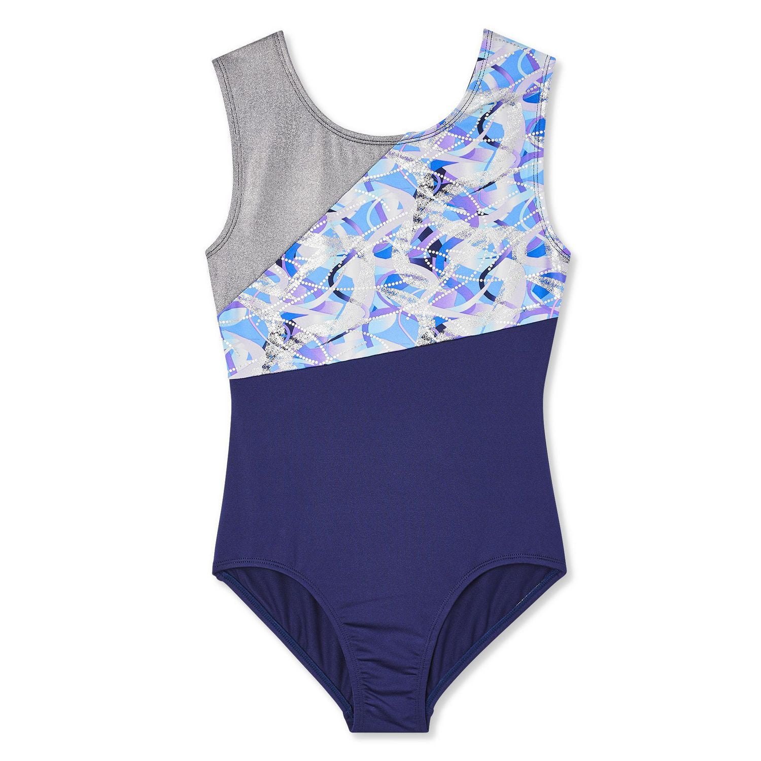 George Girls' Funky Waves Colour-Block Tank Leotard