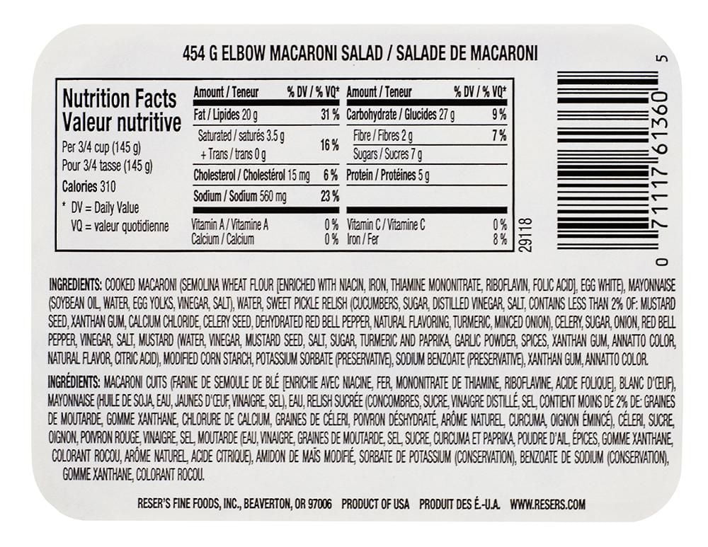 Salade de Macaroni Reser's Fine Foods 454g