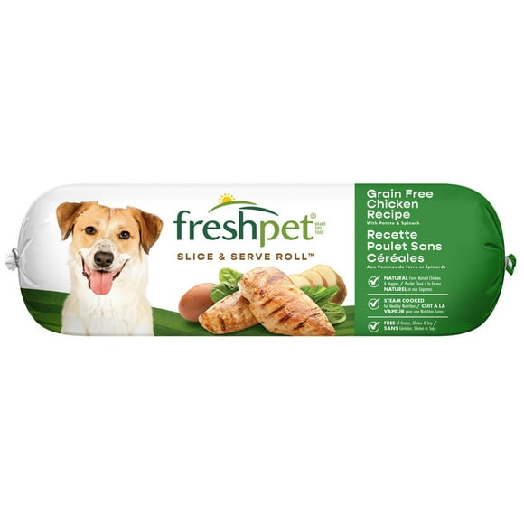 Grain Free Chicken Recipe with Spinach & Potato, Freshpet Grain Free Chicken Roll