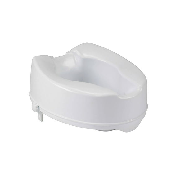 Drive Medical White Raised Toilet Seat with Lock, Standard Seat, 6"