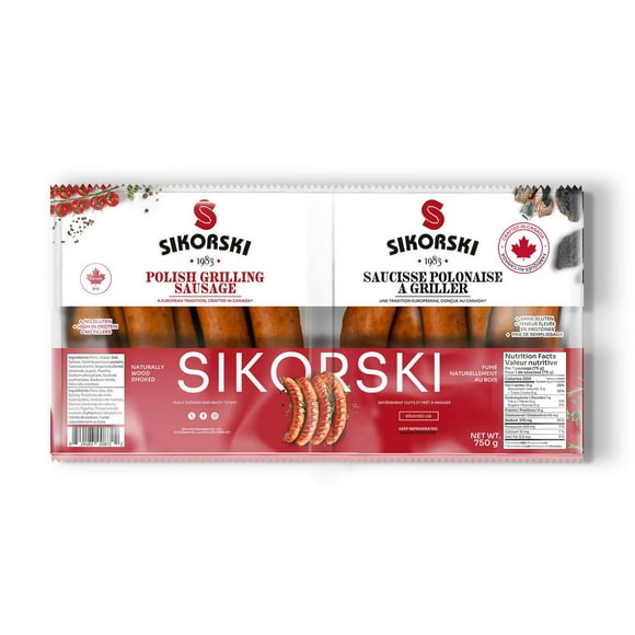 Sikorski Sausages Polish Grilling Sausage 750 g, Naturally wood-smoked pork sausage