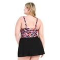 thumbnail image 2 of Krista Plus Women's Crossover V neck One Piece Swim Dress with Two-way Adjustable straps, 2 of 8