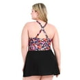 thumbnail image 3 of Krista Plus Women's Crossover V neck One Piece Swim Dress with Two-way Adjustable straps, 3 of 8