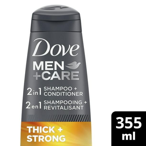 Shampooing + Revitalisant Fortifiant 2-en-1 Dove Men+Care  Épais et Forts 355ml Shampooing+Revitalisant