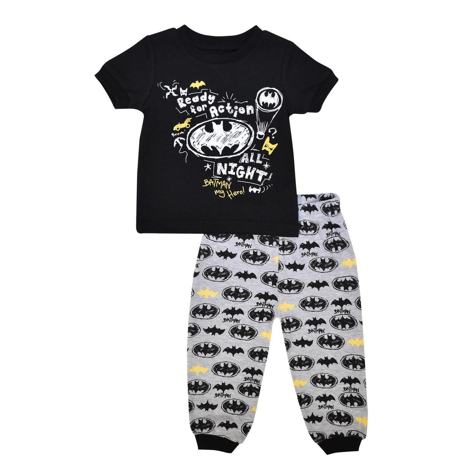 Warner Brothers Batman boys 2 PC interlock Pyjama set
