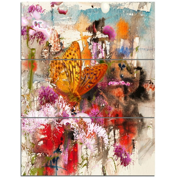 Impression sur toile « Butterfly Drinking Honey » Design Art