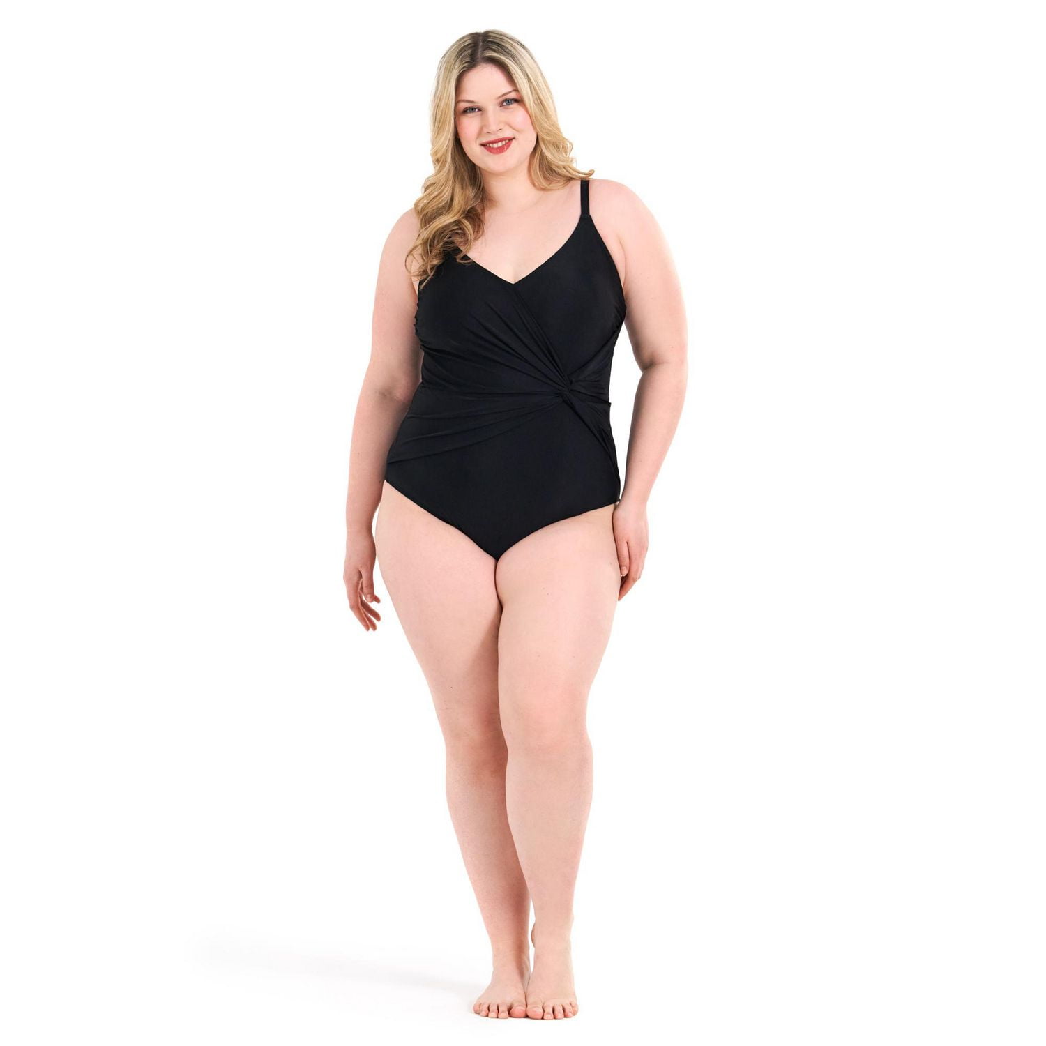 Krista Plus Women's Asymmetrical Twist Front One Piece Swimsuit