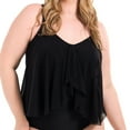 thumbnail image 4 of Krista Plus Women's Scoop Neck Mesh Tiered One Piece Swimsuit, 4 of 8