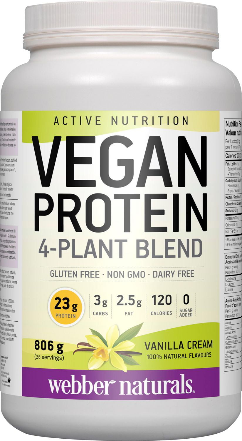 Vegan Protein 4Plant Blend Powder Vanilla Cream Walmart Canada