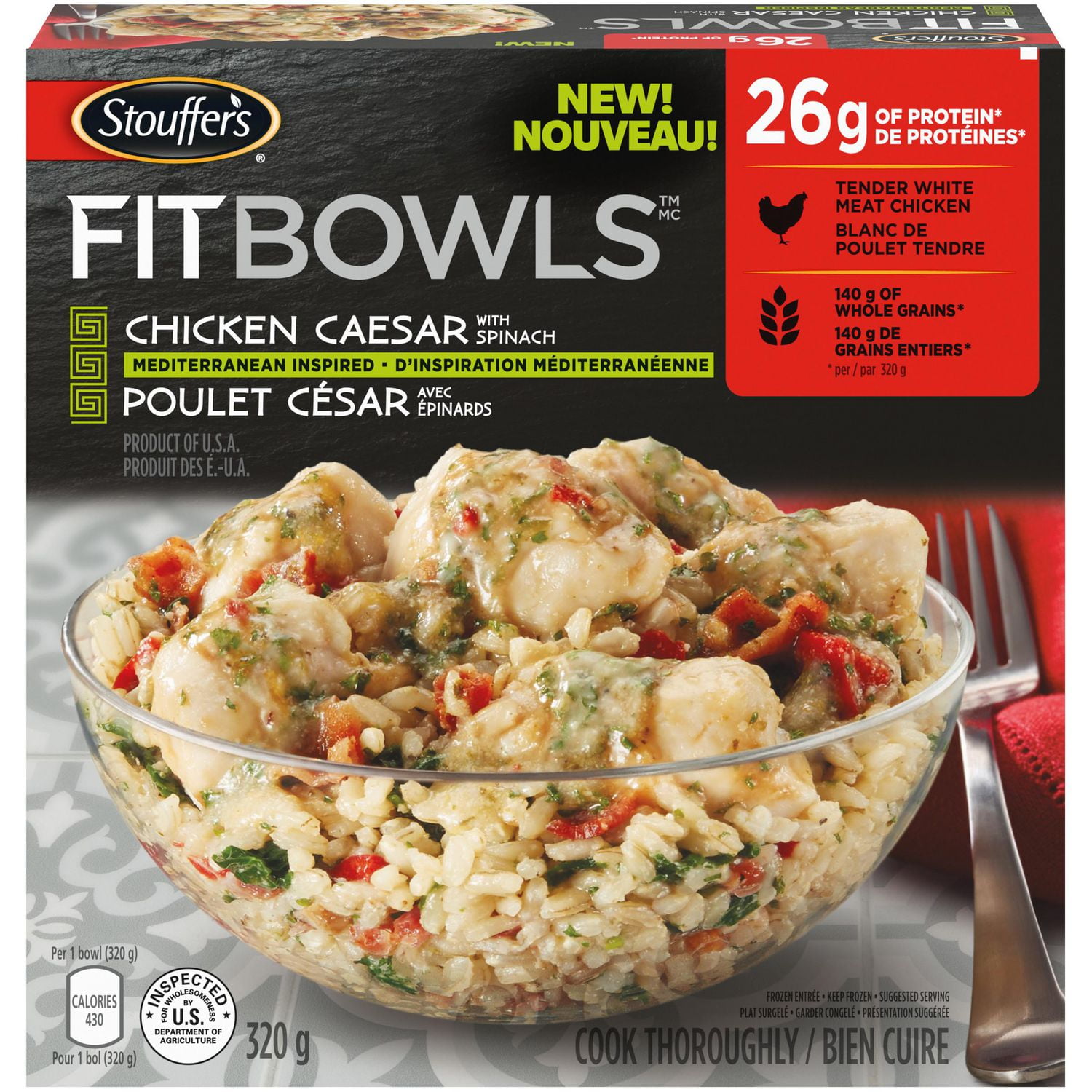 STOUFFER'S® FIT BOWLS™, Chicken Caesar with Spinach Bowl Walmart Canada
