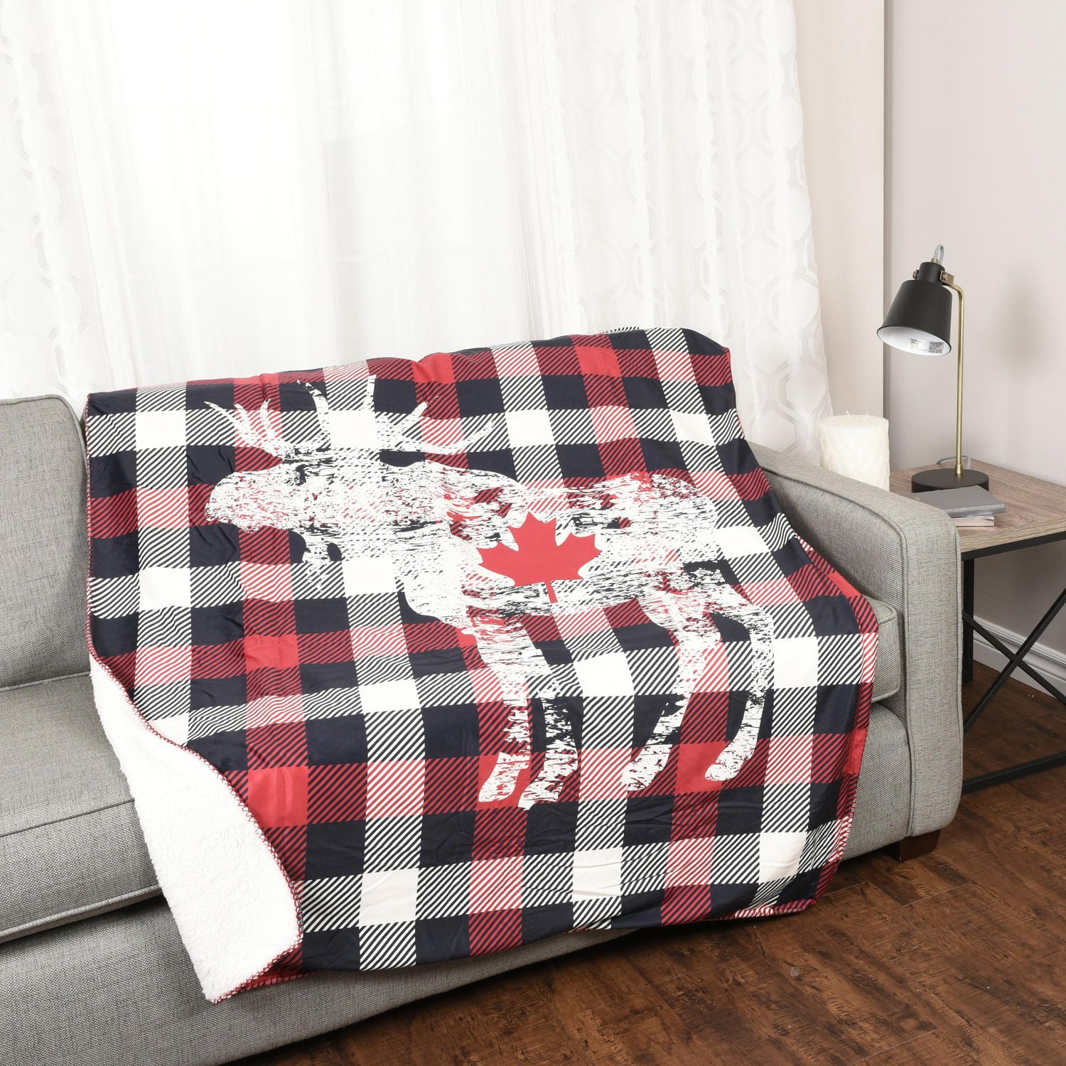 Plush Throw Reverse To Sherpa Canada Moose Walmart Canada