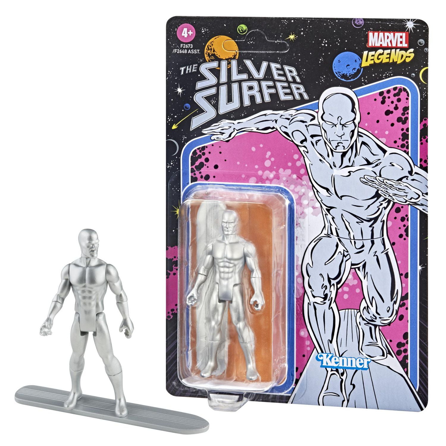 Hasbro Marvel Legends Series 3.75 inch Retro 375 Collection Silver Surfer Action Figure Toy Walmart