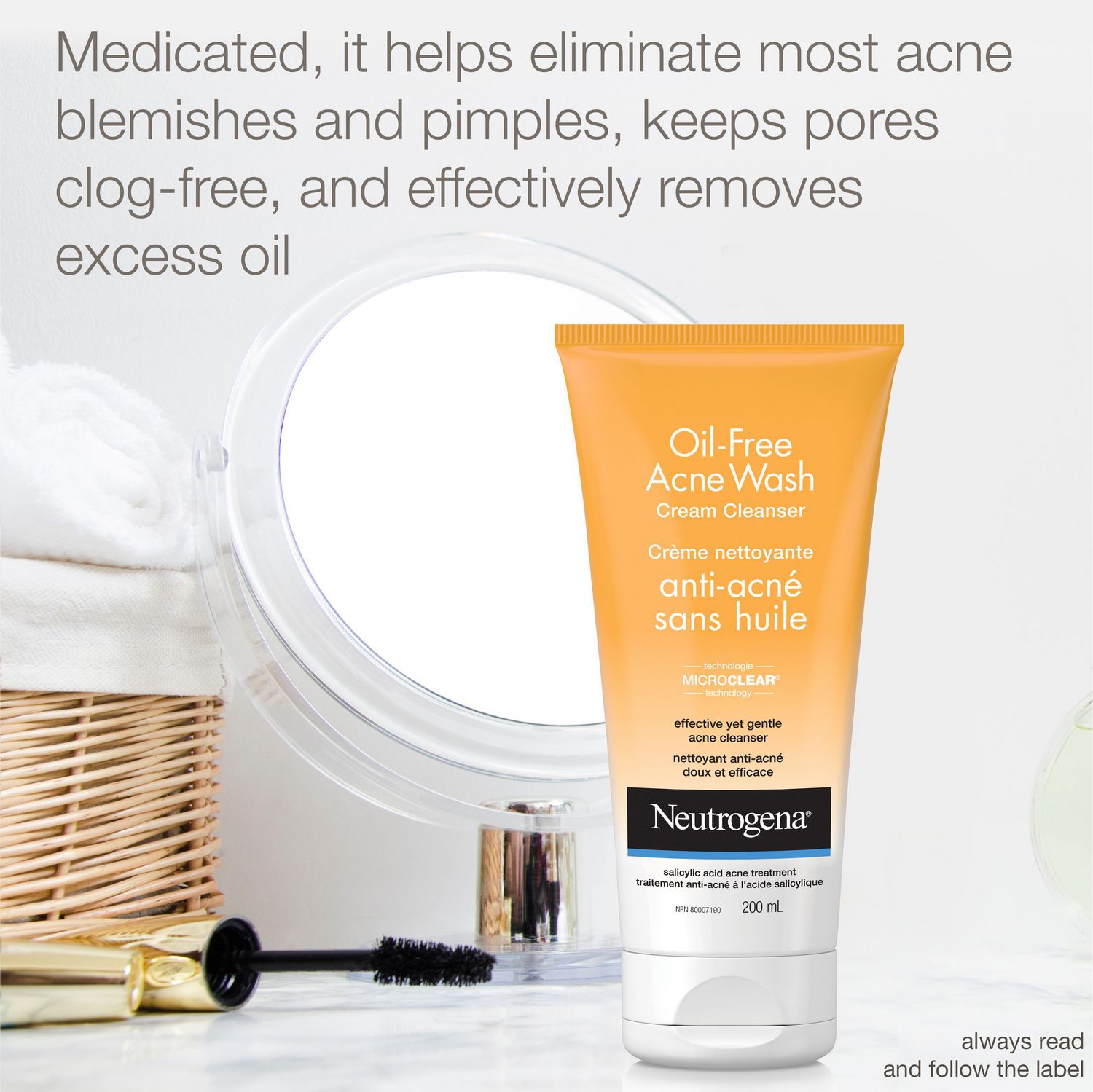 Neutrogena oil-free acne face wash deals cream cleanser with salicylic acid