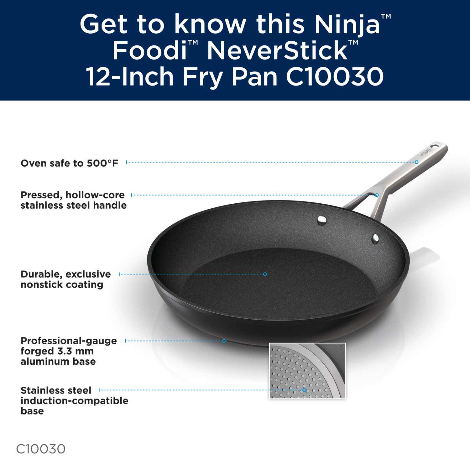 Ninja Foodi NeverStick 30-cm Fry Pan (C10030C) 
