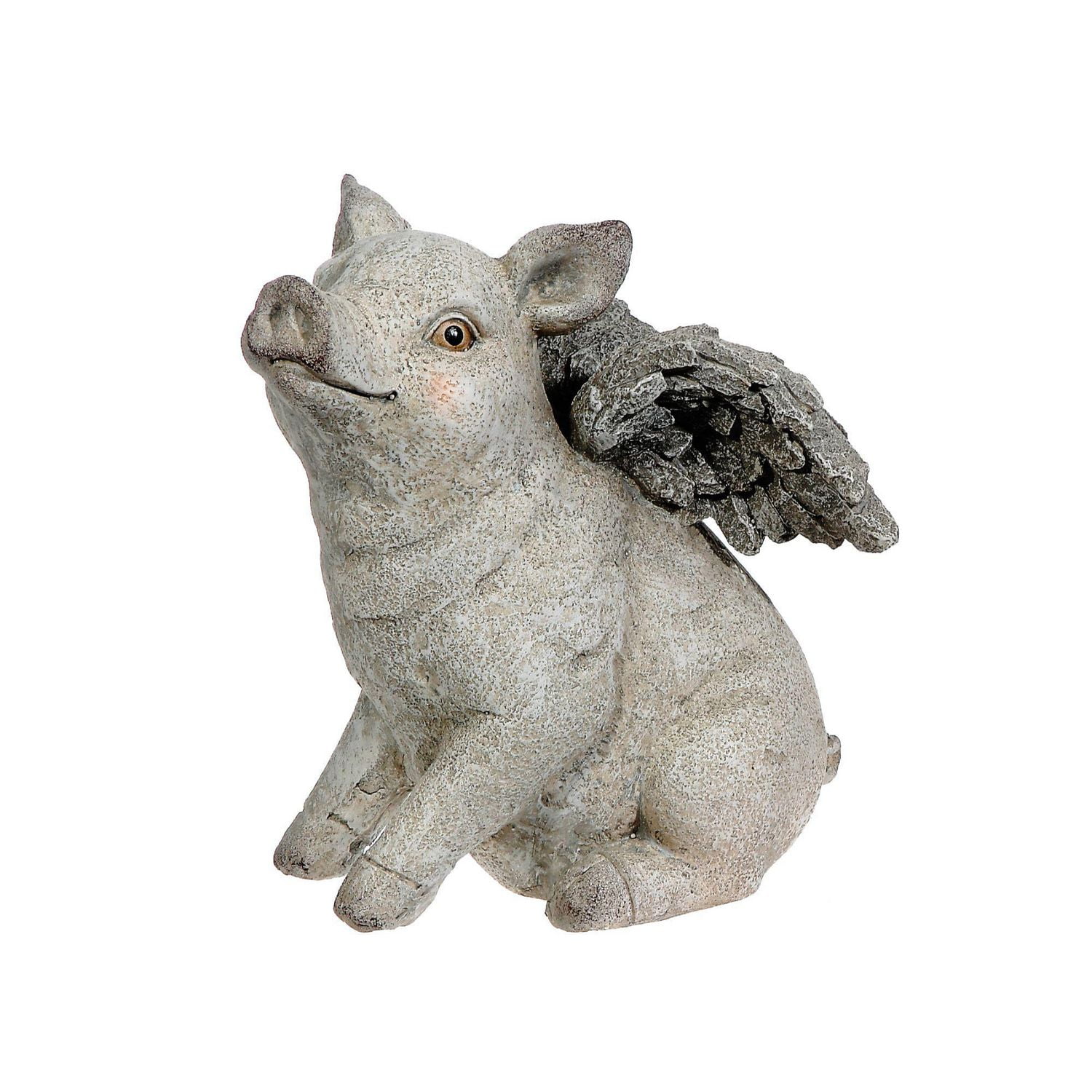 Polyresin Garden Figurine (Sitting Pig With Wings - L) | Walmart Canada