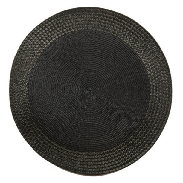 Vinyl Round Placemat With Border (Black)(Set Of 12) Walmart.ca