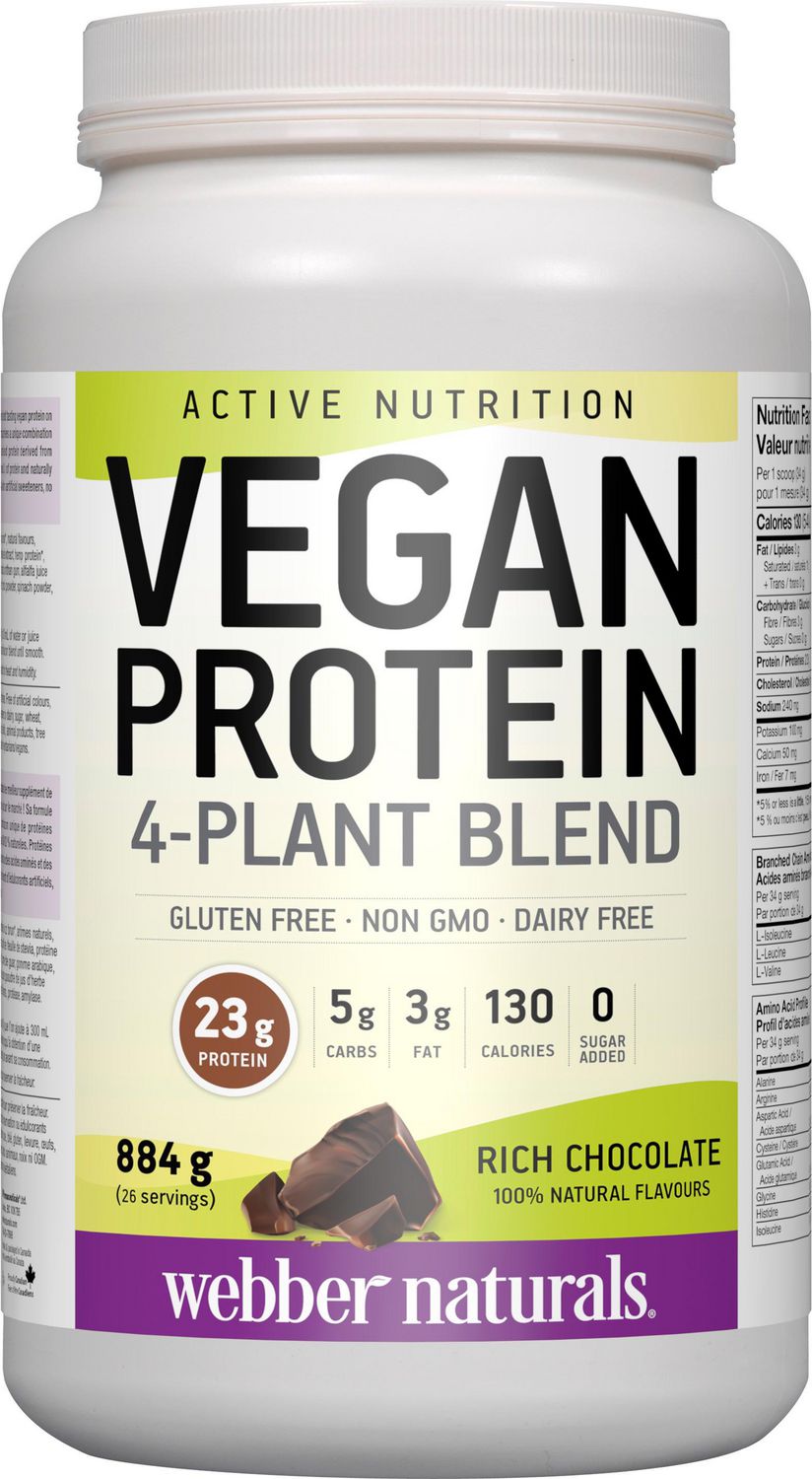 Vegan Protein 4Plant Blend Powder Rich Chocolate Walmart Canada