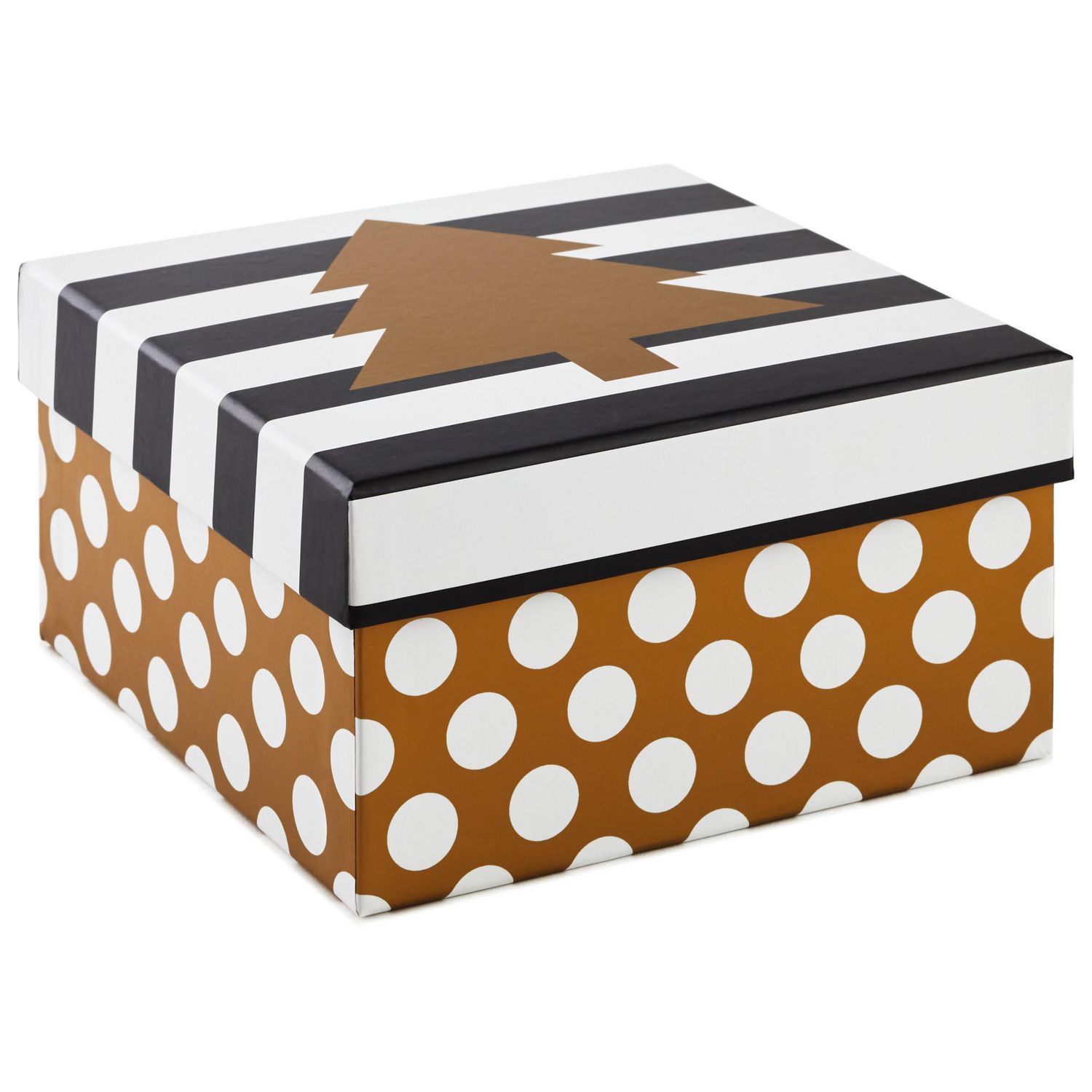 Hallmark 7.2" Small Square Holiday Gift Box (Tree on Stripes) Walmart