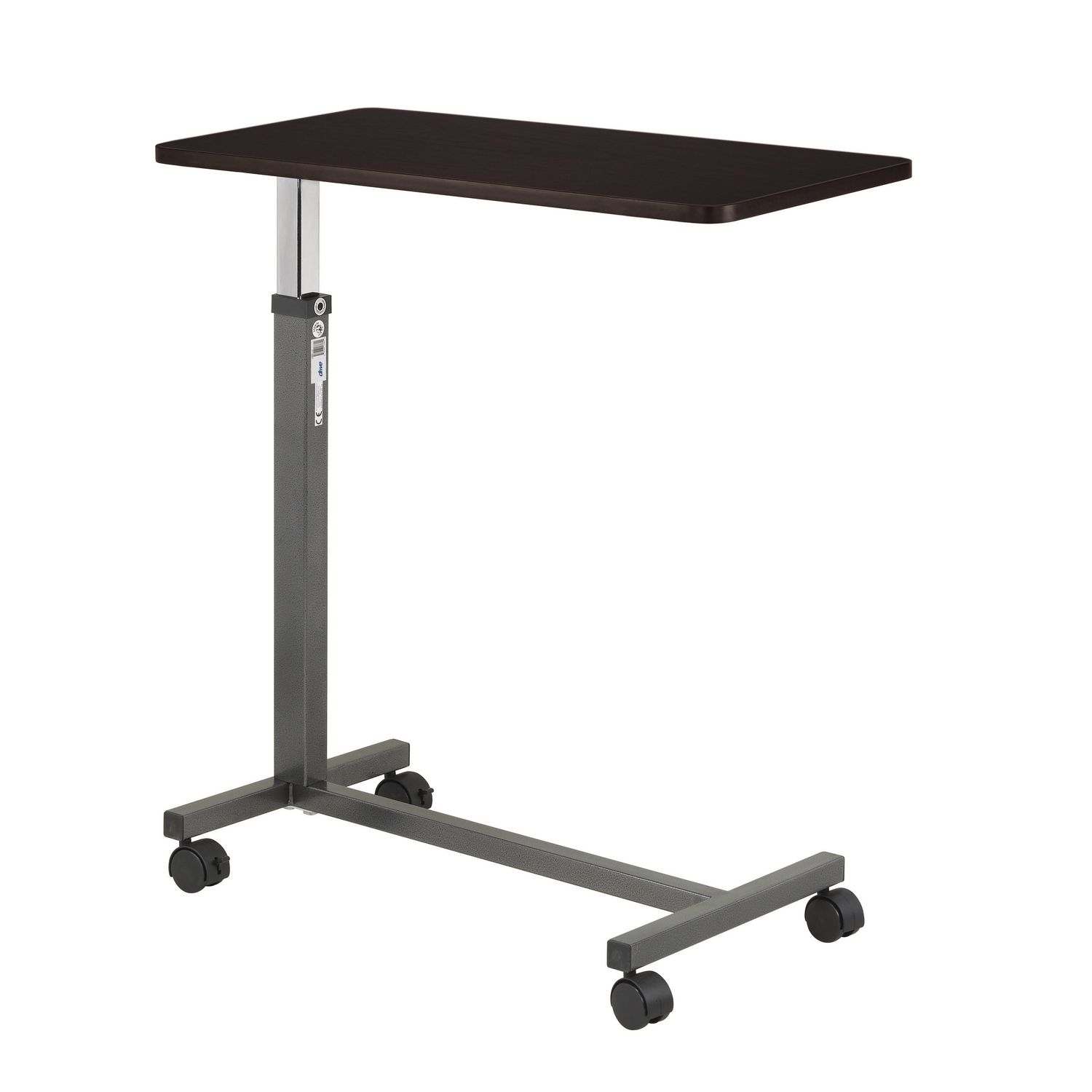Table de lit à plateau non inclinable argent veiné de Drive Medcial