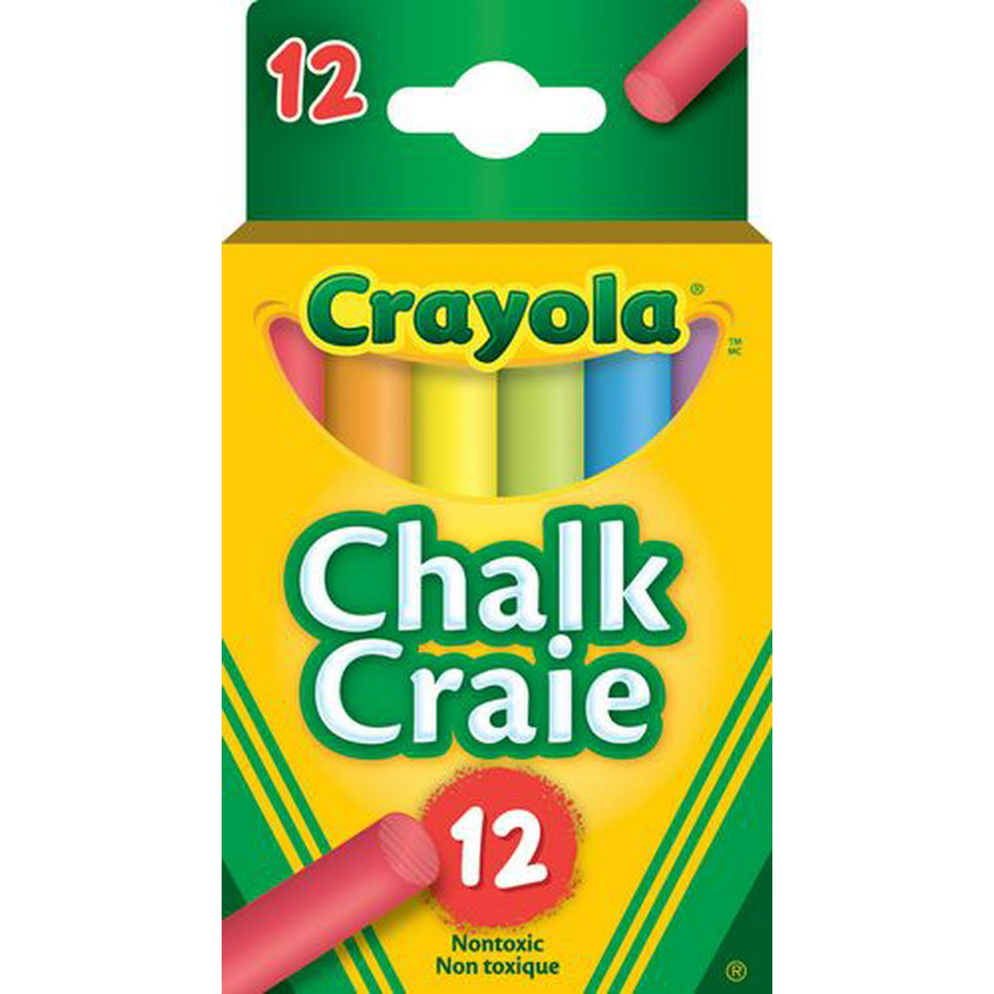 Crayola Coloured Chalk, 12 Count, Strong, durable coloured chalk