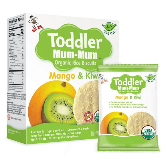 HOT KID TODDLER MUM MUM BISCOTTES DE RIZ MANGUE KIWI BIOLOGIQUES TMM MANGUE KIWI