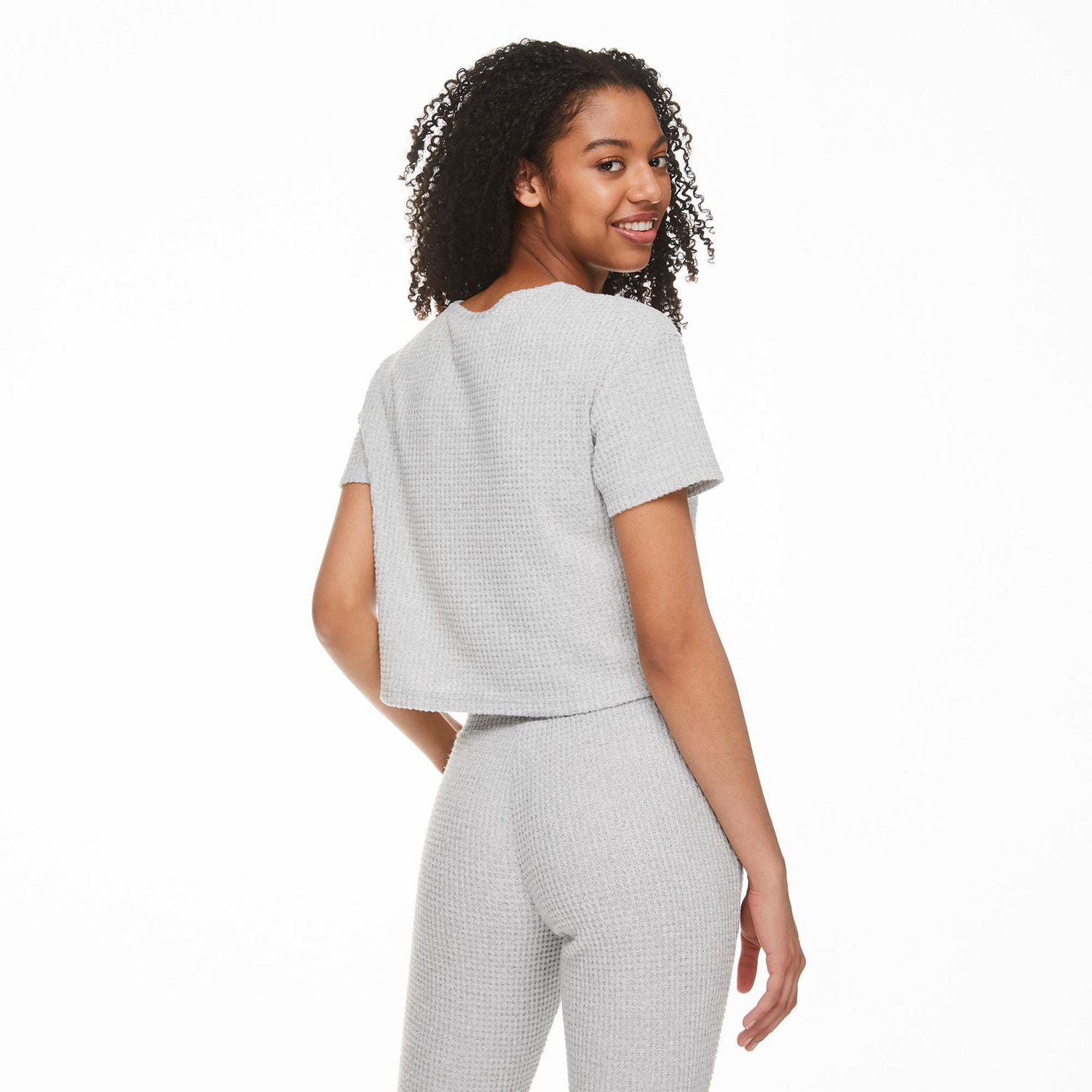 T-shirt en tricot gaufré No Boundaries pour femmes