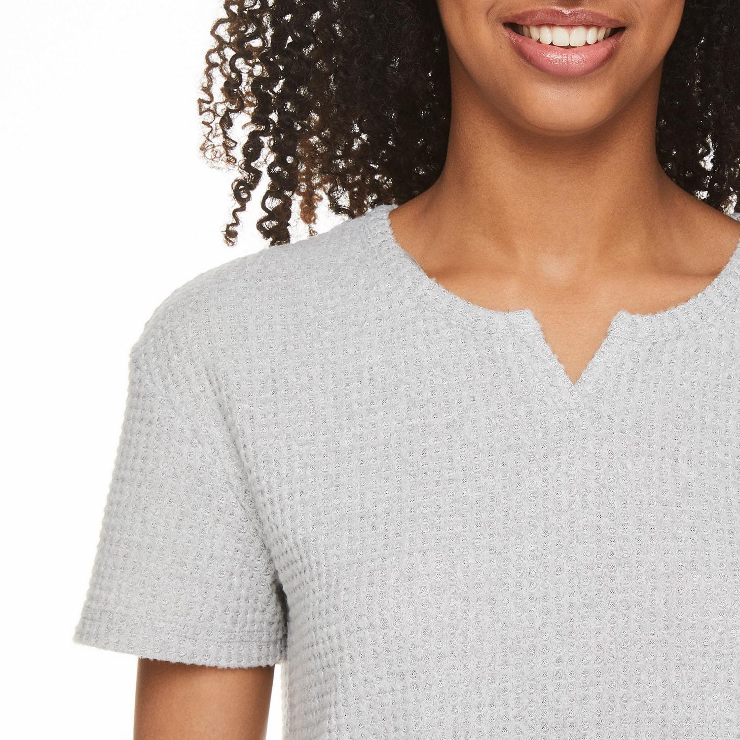 T-shirt en tricot gaufré No Boundaries pour femmes