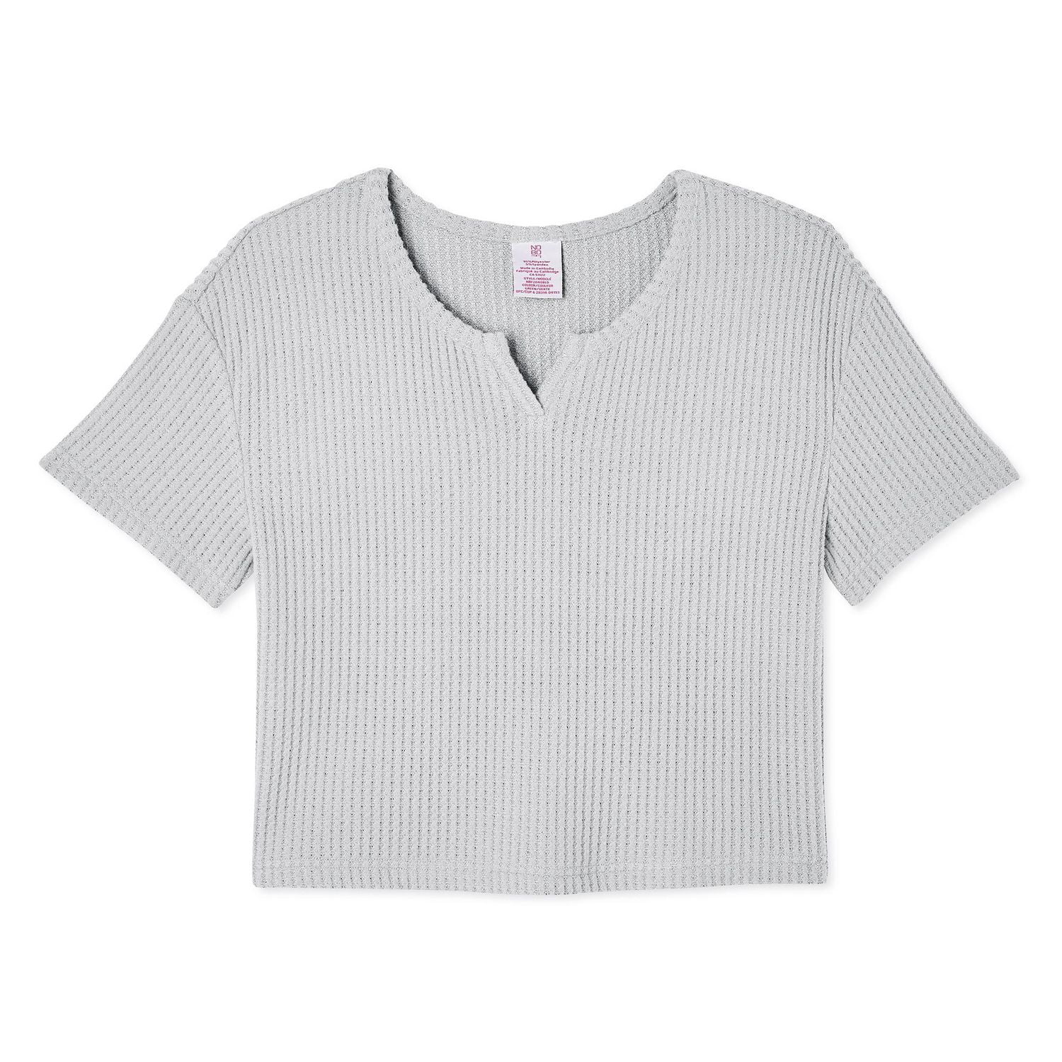 T-shirt en tricot gaufré No Boundaries pour femmes