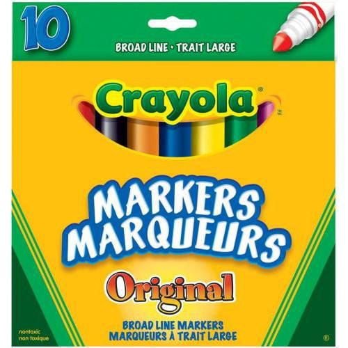 10 Marqueurs à trait large Crayola, couleurs classiques Marqueurs à traits large