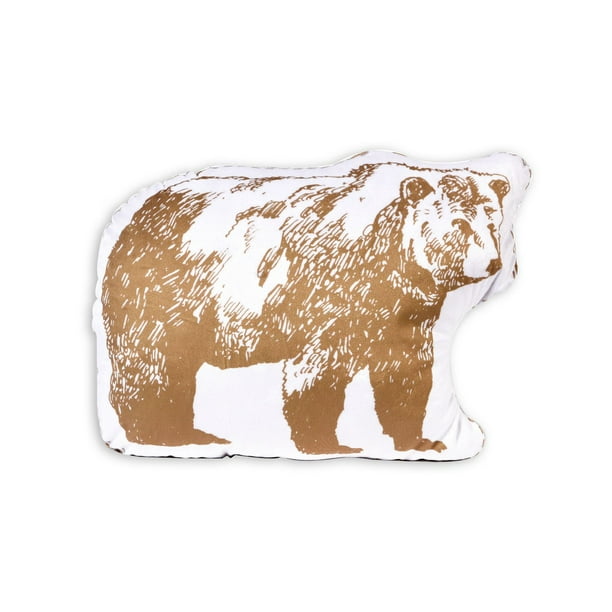 Coussin décoratif de 14 x 17,5 po à motif d'ours de Canadiana