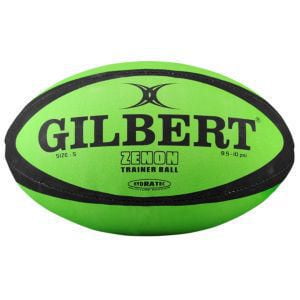 Ballon de rugby Zenon Gilbert format 5, vert lime/noir