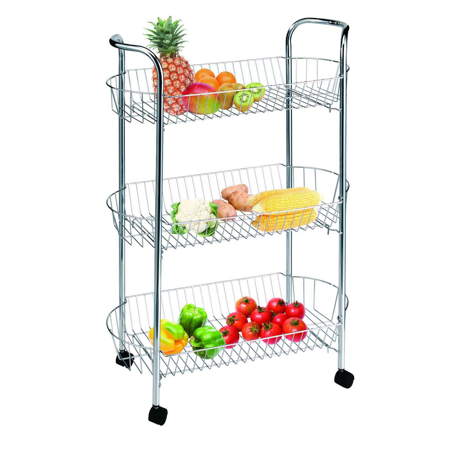 3 Tier Metal Trolley With Wheels | Walmart Canada