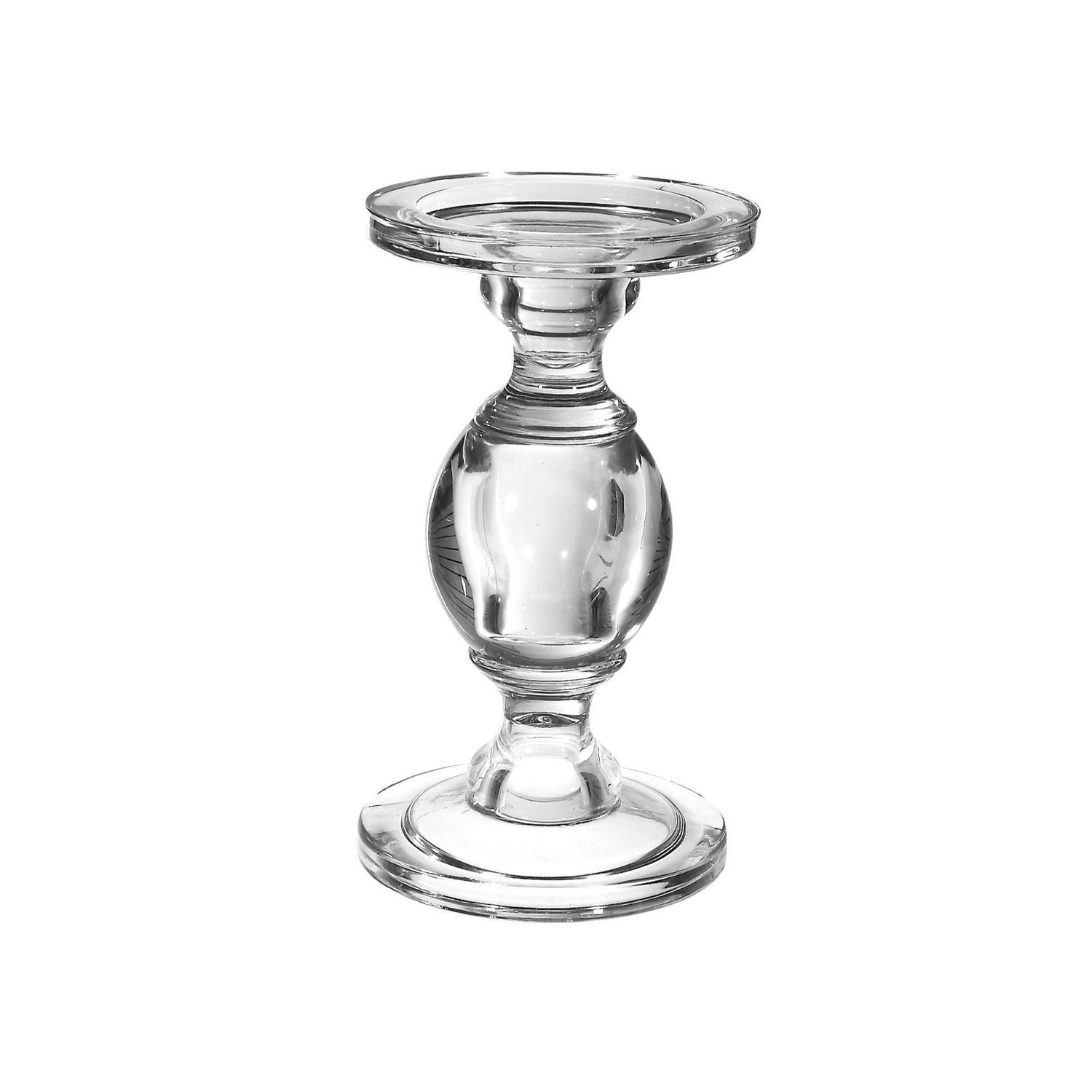 Glass Pillar Candle Holder (Clear) (7