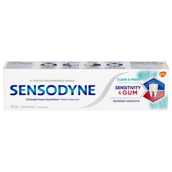 Sensodyne Sensitivity & Gum Toothpaste, Clean & Fresh, 75ml, Clean & Fresh, 75ml