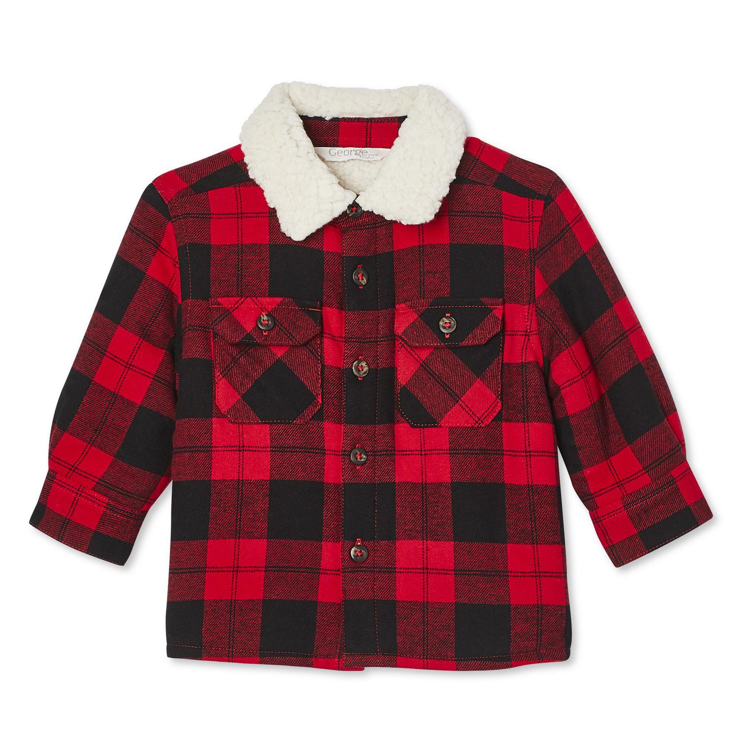 George Baby Boys' Sherpa-Lined Plaid Lumber Shirt | Walmart Canada